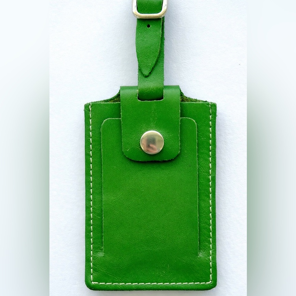 NEW Winn Leather Luggage Tag - Green